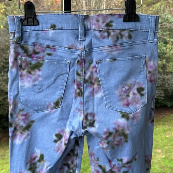 Hudson Barbara High Waist Skinny Ankle Jeans Pant Blue Blurred Floral USA Sz 28 - Picture 13 of 16